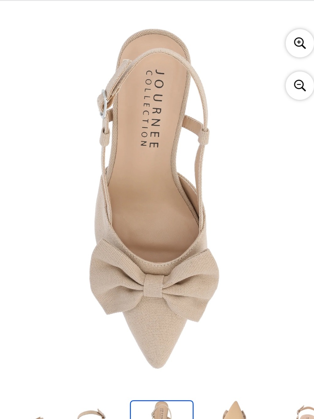 Journee Collection Bow-Front Slingback Pump in Tan - Picture 2 of 12